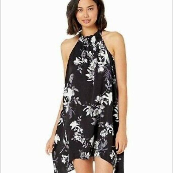 BCBGMaxAzria Halter Floral Print Dress L NWT - Picture 1 of 9